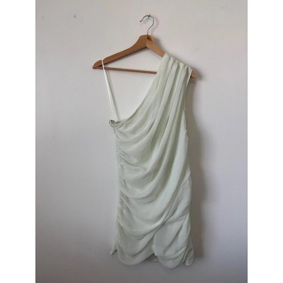Abercrombie &  Fitch Chiffon Dress mint green one shoulder NWT!! - Picture 2 of 3